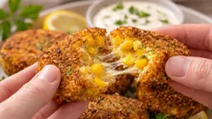 Co uvařit ze 2 vajec a plechovky kukuřice: křupavé karbanátky za 12 minut